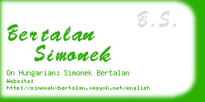 bertalan simonek business card